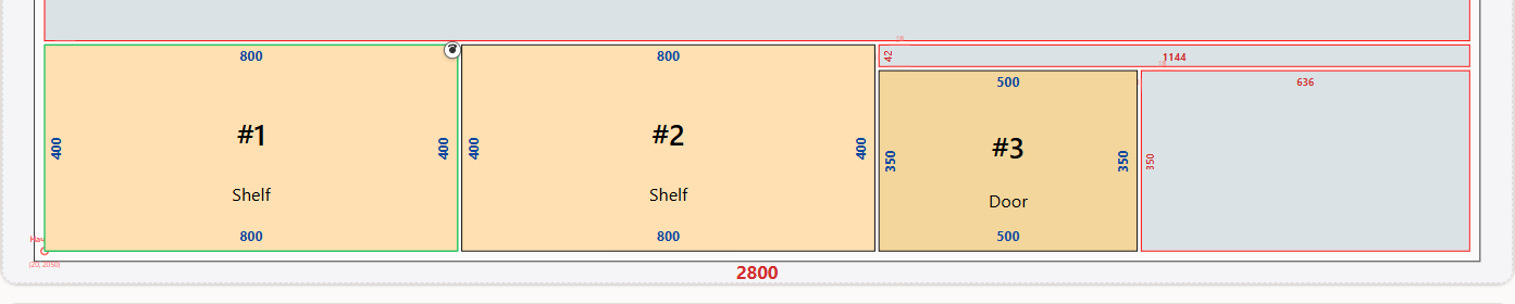 Canvas with the cutting map and a selected part in the Raspili editor