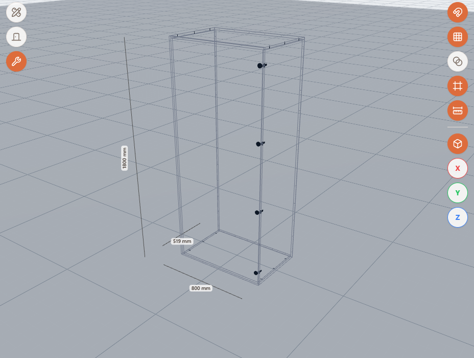 Outline mode in the Raspili 3D designer