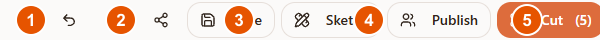 Project control buttons in the header of the Raspili 3D designer