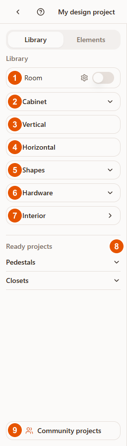 The Library tab in the Raspili 3D designer