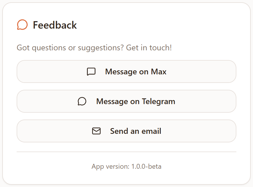 Feedback card in the Raspili profile